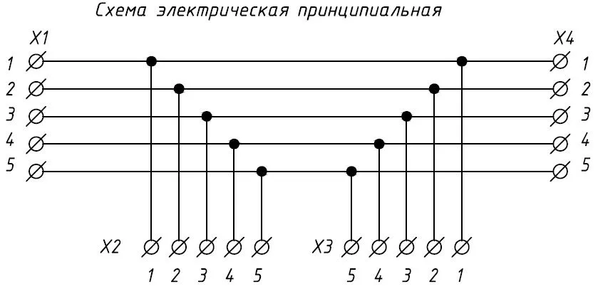 Схема подключения разветвителя ПР-4 к шине RS-485