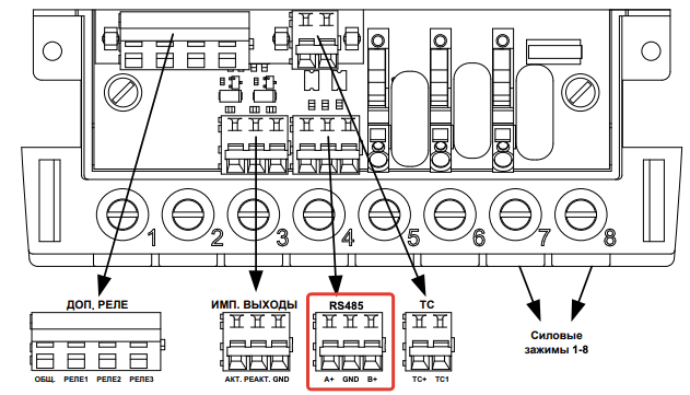 Клеммы RS-485 МИР С-04 универсальный корпус