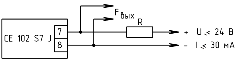 Клеммы импульсного выхода Энергомера CE102 S7 J