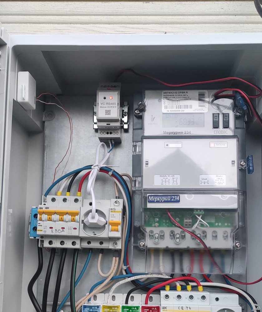 Уличный шкаф IP54 с Меркурий 234 и УС-RS485 — реализованный проект